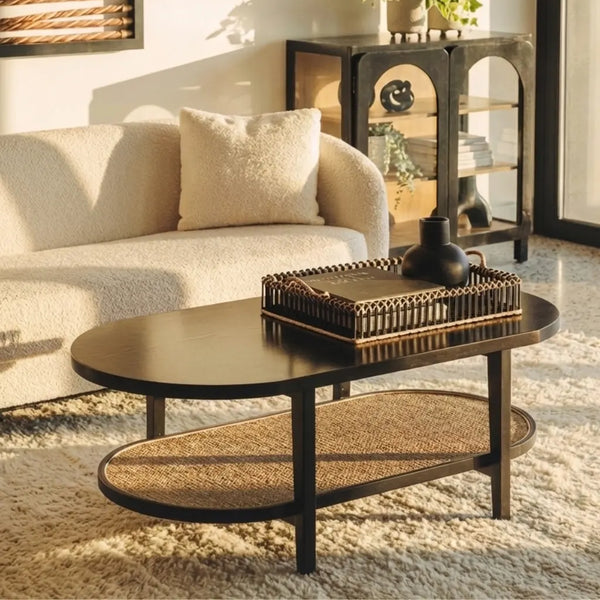 Nassau Cane Sheesham Wood Coffee Table