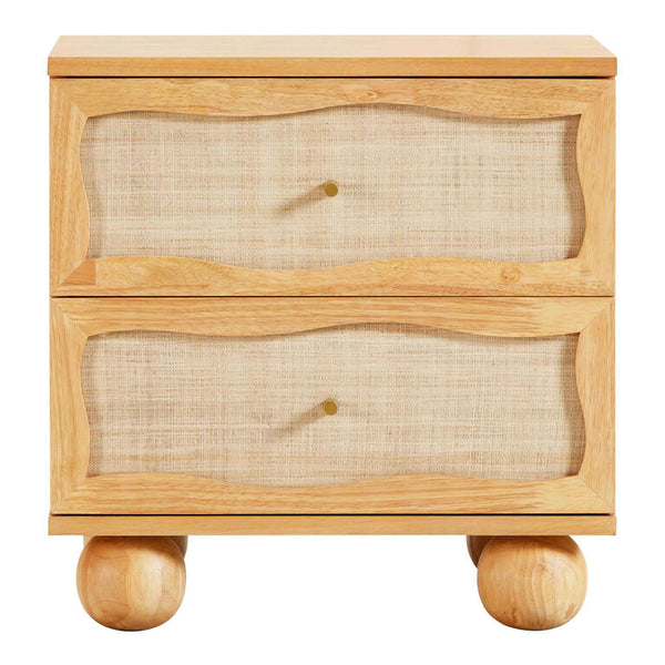 Naysa Rattan Bed Side Table With Drawer