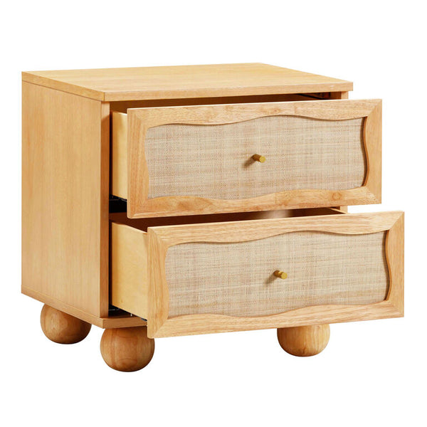Naysa Rattan Bed Side Table With Drawer