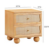 Naysa Rattan Bed Side Table With Drawer