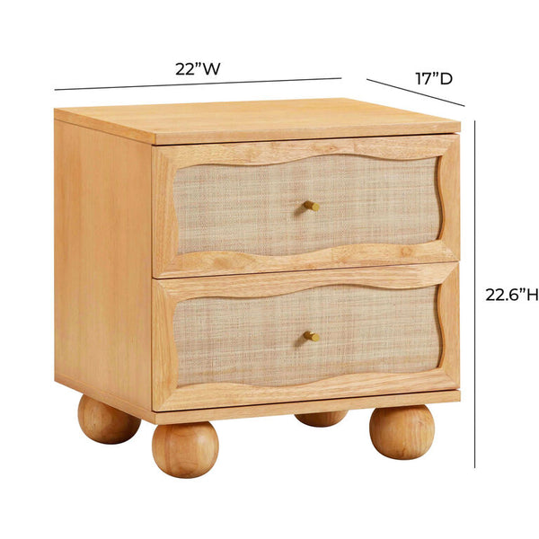 Naysa Rattan Bed Side Table With Drawer