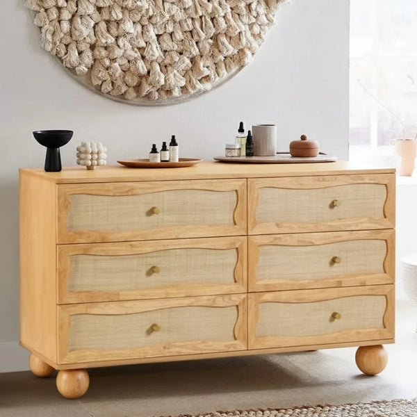 Naysa Rattan Chest Of 6 Drawer