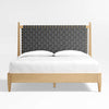 Niwar Bed With Handwoven Leather Headboard- All Sizes