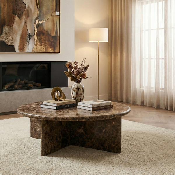 Norifx Round Natural Finish Coffee Table