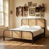 Norman Mango Wood Rattan Bed In Curve-All Sizes