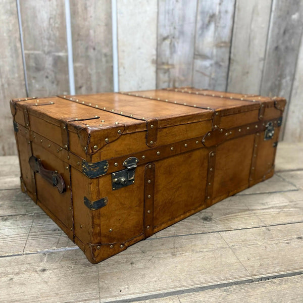 Norwood Leather Trunk Side Table