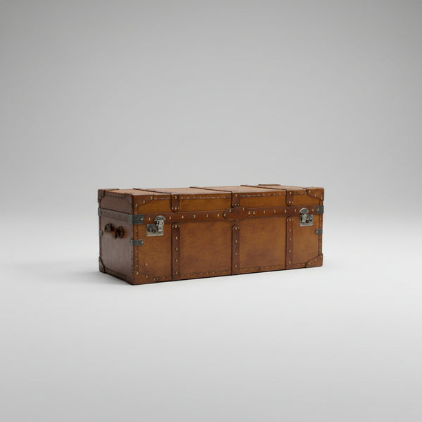 Norwood Leather Trunk Side Table