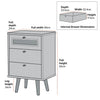 Odessa Solid Wood Three Drawer Bedside Table