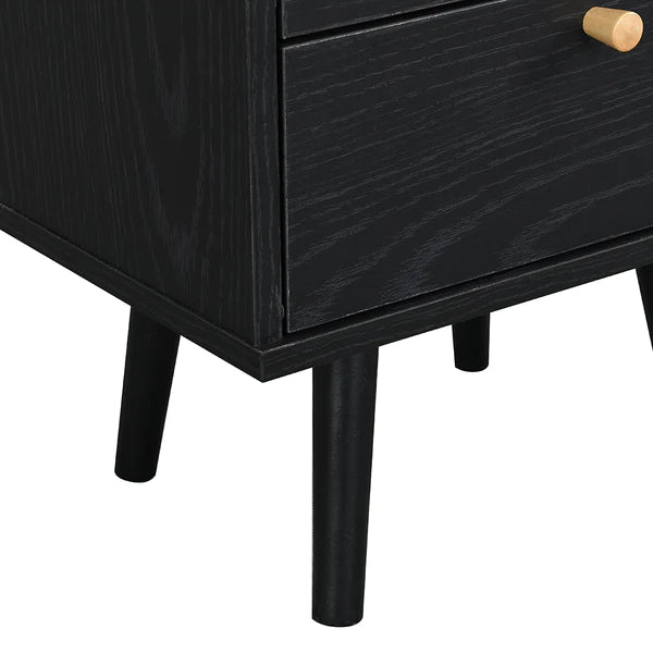 Odessa Solid Wood Three Drawer Bedside Table
