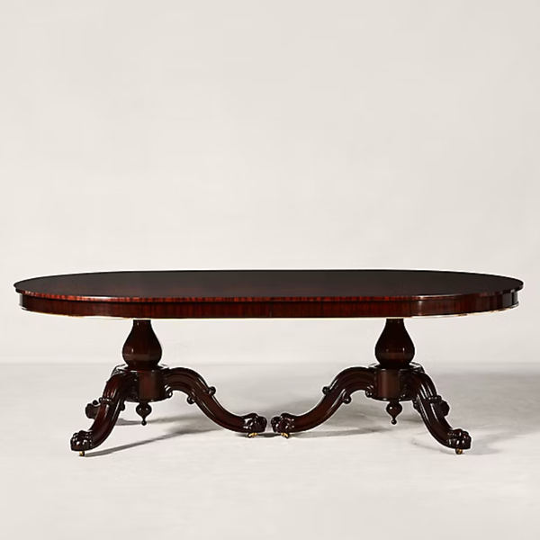 Oradea Solid Wood Curved 6 Seater Dining Table