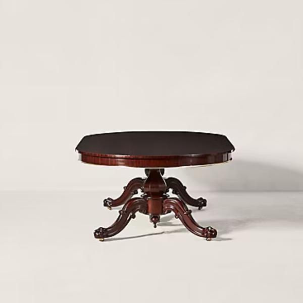 Oradea Solid Wood Curved 6 Seater Dining Table