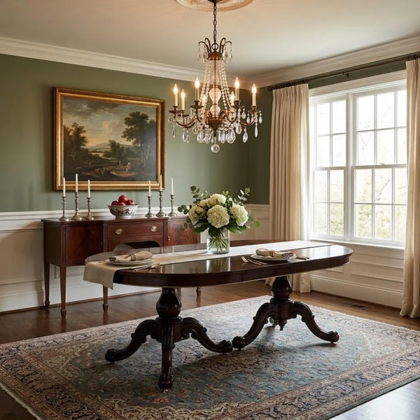 Oradea Solid Wood Curved 6 Seater Dining Table
