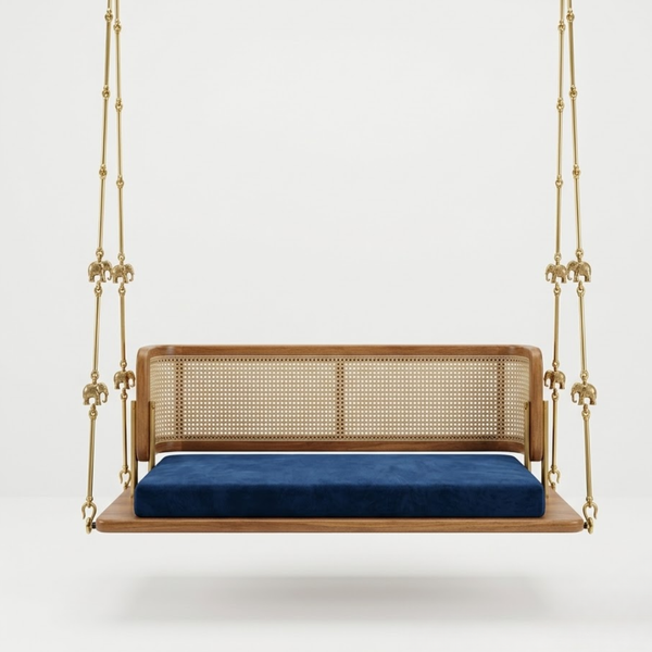 Orleans Solid Wood Rattan Reversible Swing