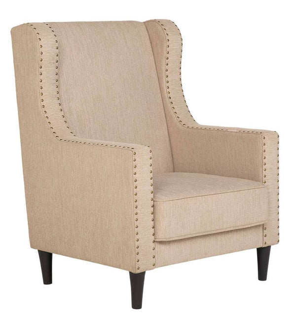 Ottosdal Fabric Wing Chair in Beige Colour