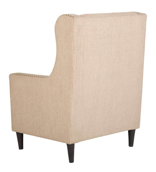 Ottosdal Fabric Wing Chair in Beige Colour