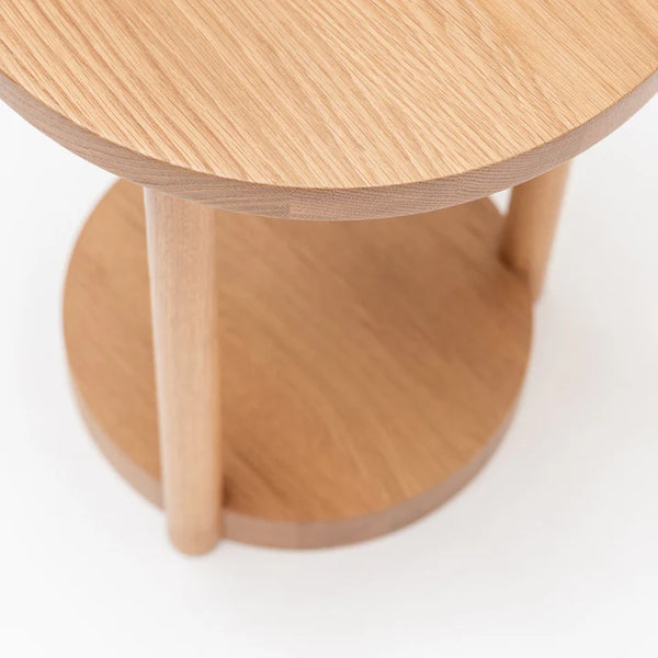 Oxley Round Oak Wood End Table