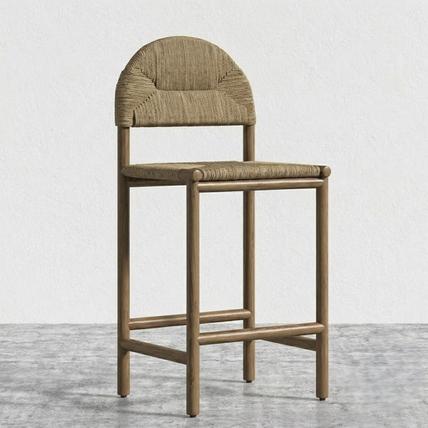Paraguarí Solid Ash Wood Woven Counter Stool