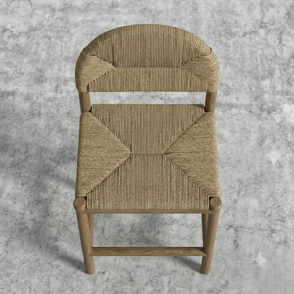 Paraguarí Solid Ash Wood Woven Counter Stool