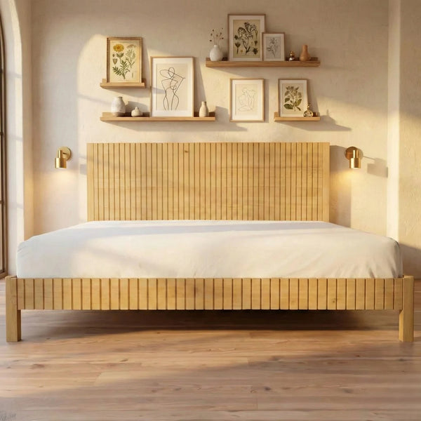 Pasadena Fluted Solid Wood Bed-All Sizes