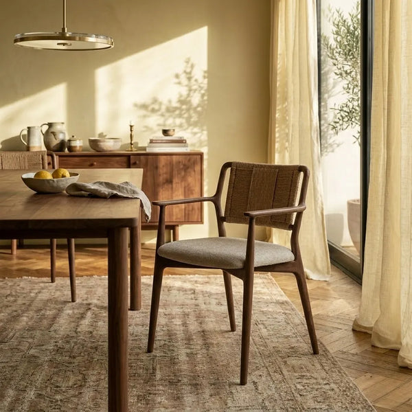 Penza Solid Wood Rope Dining Chair
