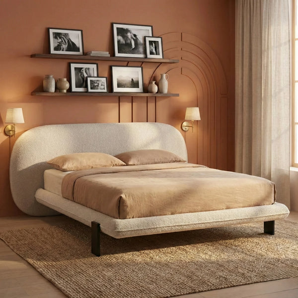 Peoria Boucle Upholstered Bed-All Sizes