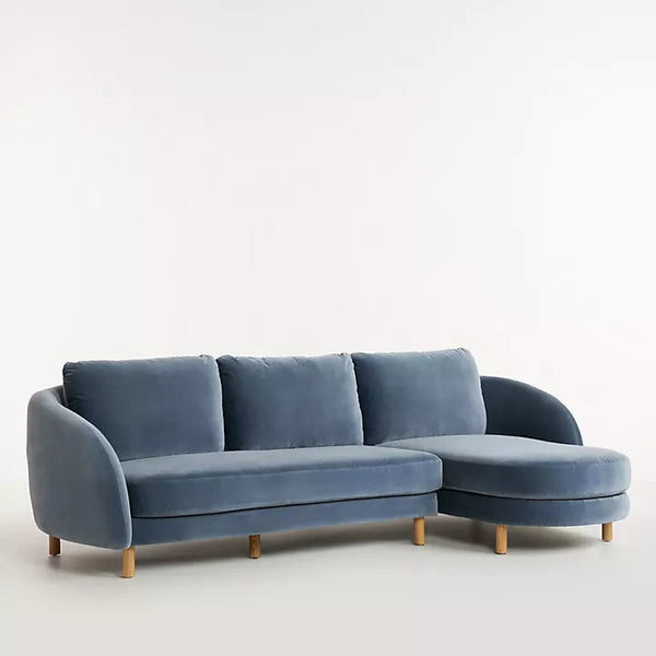 Perth Velvet L Shaped Sofa