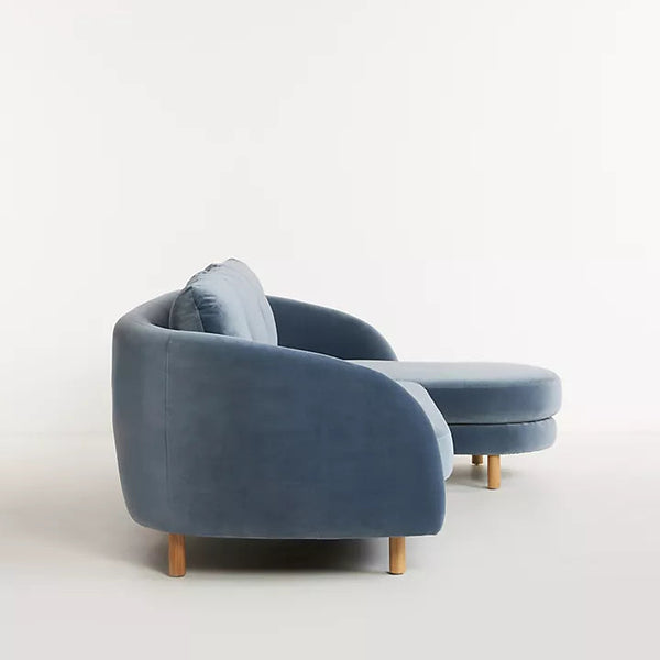 Perth Velvet L Shaped Sofa