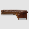 Petrolina Solid Wood Leather Sectional Sofa