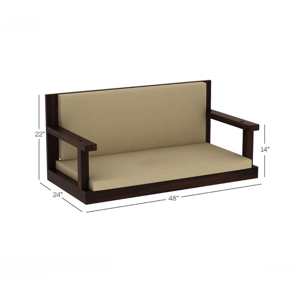 Pinaki ClassicSolid Wood Walnut finish 2 Seater Swing Chair