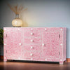 Bone Inlay Pink Floral Sideboard