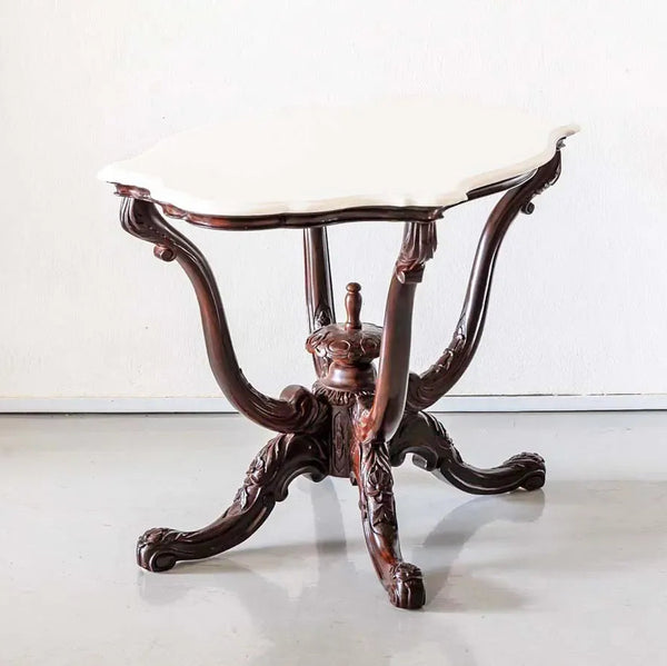 Portrush Rosewood Oval Centre Table With Marble Top