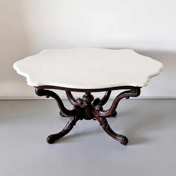 Portrush Rosewood Oval Centre Table With Marble Top