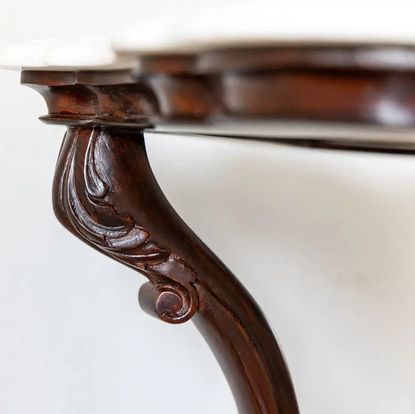 Portrush Rosewood Oval Centre Table With Marble Top