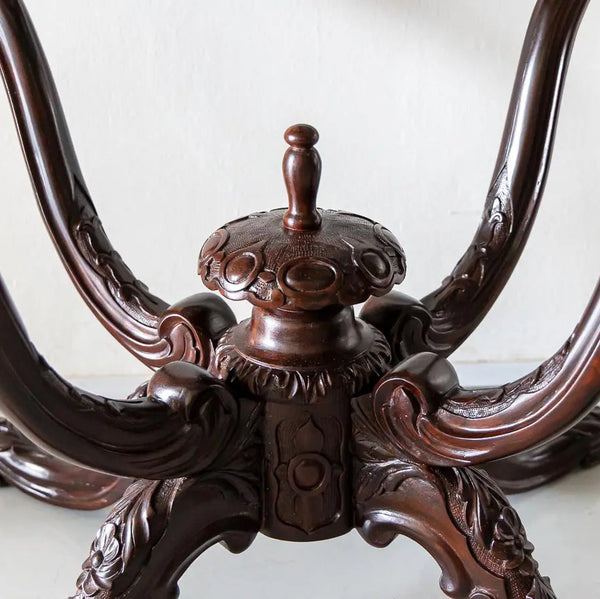 Portrush Rosewood Oval Centre Table With Marble Top