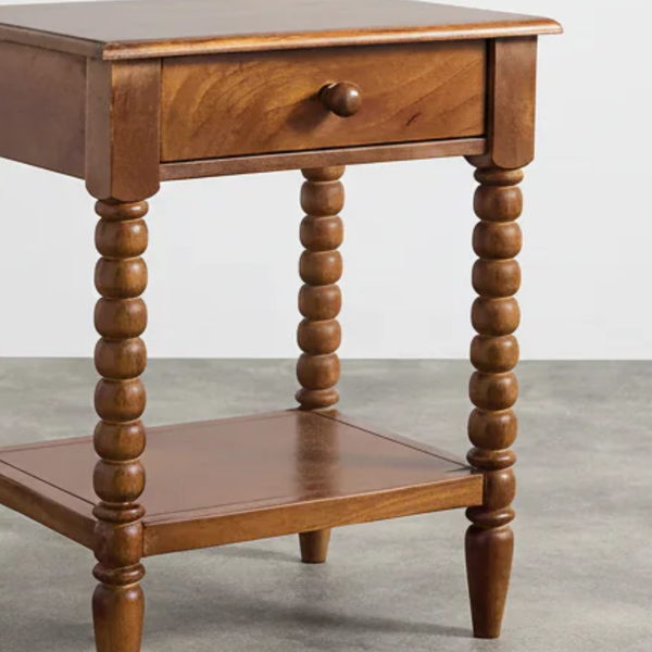 Prague Solid Wood Bedside Table
