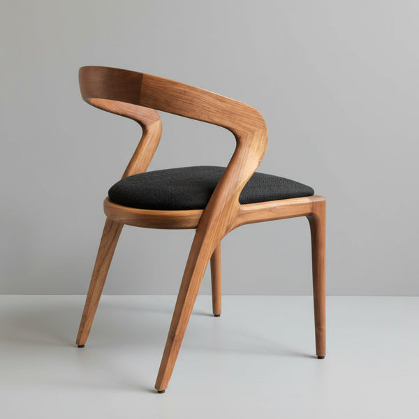 Prestons Solid Wood Curved Dining Chair