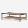 Rustique Cane Coffee Table (Brown Oak Finish)