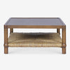 Rustique Cane Coffee Table (Brown Oak Finish)
