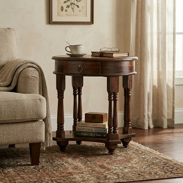 Rajasthani Classy Meadow Sheesham Wood Side Table