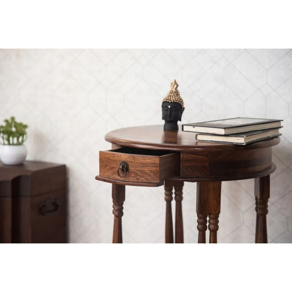 Rajasthani Classy Meadow Sheesham Wood Side Table