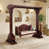 Rajasthani Solid Wood Walnut finish 2 Seater Swing Chair