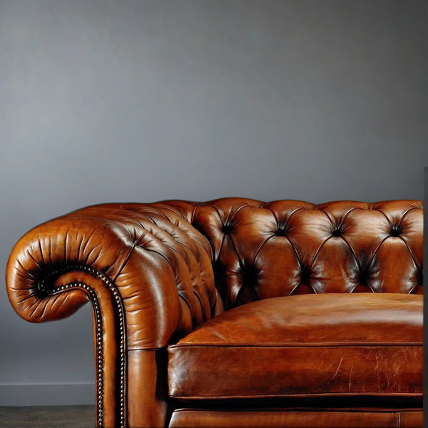 Ralph Chesterfield 3- Seater Leather Sofa