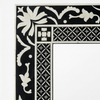 Rectangular Bone inlay Mirror for Wall - Black Vanity