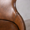 Reims High Leather & Steel stool with back (Brown)
