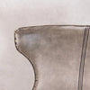 Reims High Leather & steel stool with back (Grey)