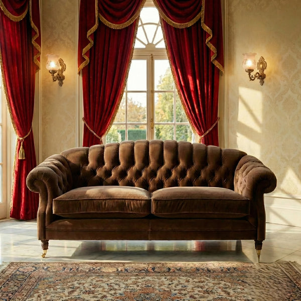 Resse Vintage Velvet 3- Seater Sofa