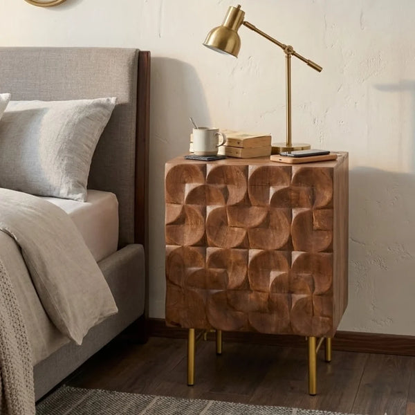 Reykjavik Mango Wood Bedside Table