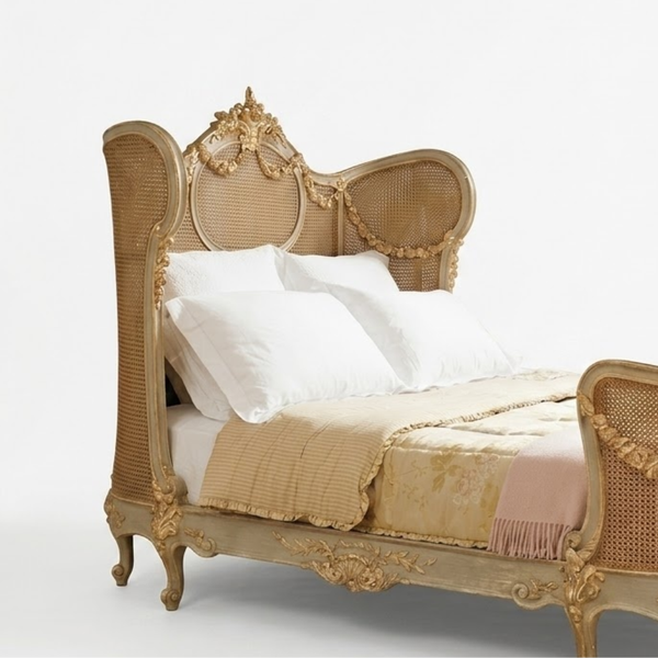 Riberalta Solid Wood Royal Rattan Bed -All Sizes