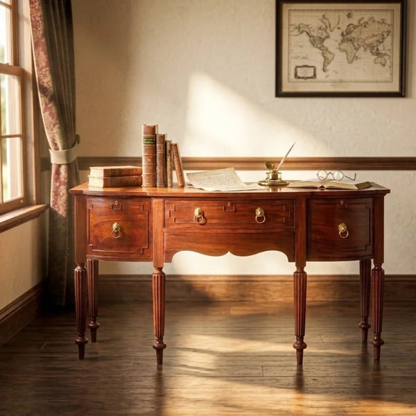 Richmond Luxurious Teakwood Front Bow Study Table