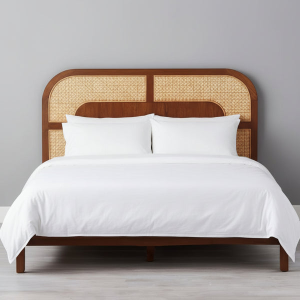 Rio Luxury Solid Wood Rattan Bed - All Sizes